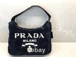 Prada Re-Edition 2000 Terry Mini Shoulder Bag Black/White 8 Limited Ed. NEW