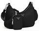 Prada Re-edition 2005 Nylon Black Shoulder Detachable Pouch Crossbody Strap Bag