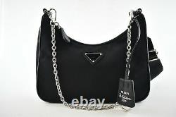 Prada Re-Edition 2005 Nylon Black Shoulder Detachable Pouch Crossbody Strap Bag