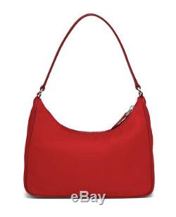 Prada Re-edition 2005 Nylon & Saffiano Mini Bag. Color Rosso/red. Style# 1ne204