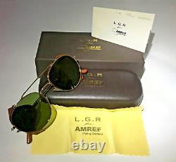 RARE L. G. R Dahlak AMREF Special Edition Sunglasses Gold / G-15 / Leather