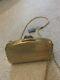 Rodo Italy Brushed Gold With Swarovski Crystal Clasp Evening Bag Vintage 90's