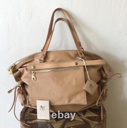 Rare? NWT IL BISONTE Candy Collection Lg Shoulder Bag Beige Made In Italy