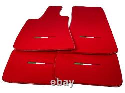 Red Floor Mats For Maserati Ghibli 2013-2022 Carpets Italy Edition Autowin Bran