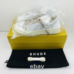 Rhude V1-LO Size 7 White Leather Grey Suede Rubber Sole Brand New In Box