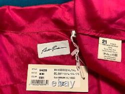 Robert Friedman Magenta Silk Charmeuse Sleeveless Cropped Button Top Blouse XS