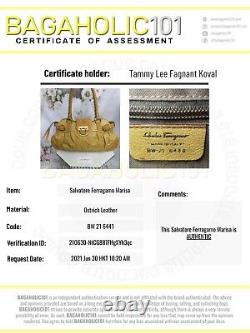 SALVATORE FERRAGAMO GENUINE OSTRICH Marisa bag Yellow BRAND NEW! MSRP$3500