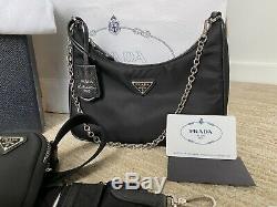 SOLD OUT Genuine BNWT Prada 2005 Re-Edition Hobo Bag in Black Nylon