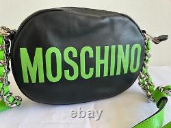 SS16 Moschino Couture Jeremy Scott PowerPuff Girls Buttercup Green Leather Bag