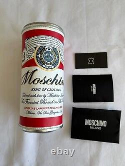 SS20 Moschino Couture Jeremy Scott Calfskin Clutch Budweiser Shaped Can Bag