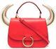 Ss21 Moschino Couture Jeremy Scott Red Bullchic Horn-detail Leather Shoulder Bag