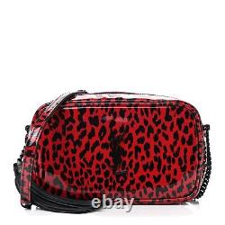 Saint Laurent YSL Mini Lou Red Leopard Patent Leather Crossbody Bag