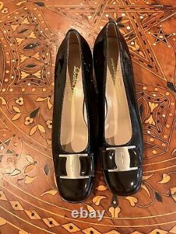 Salvatore Ferragamo Brown Patent leather Shoes. Sz 9AA NEW. Retail $599