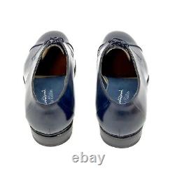 Santoni Limited Edition Blue Leather Mens Shoes, MSRP $2000