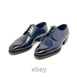 Santoni Limited Edition Blue Leather Mens Shoes, MSRP $2000