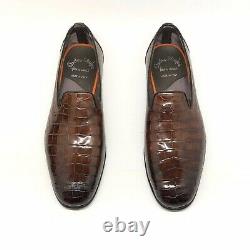 Santoni Limited Edition Brown Crocodile Leather Mens Shoes, MSRP $5850