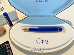 Special Edition Omas Roma 2000 Giubileo Double Faceted Royal Blue Fountain Pen