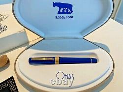 Special Edition Omas Roma 2000 Giubileo Double Faceted Royal Blue Fountain Pen
