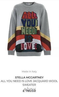 Stella MCCARTNEY The Beatles Edition Virgin Wool Jumper 38 BNWT GREY RRP £760