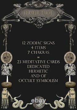 Tarot hermetic rare cards edition vintage zodiac sign horoscope chakra elements