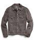 Todd Snyder Italian Suede Snap Dylan Jacket In Grey. Size Large