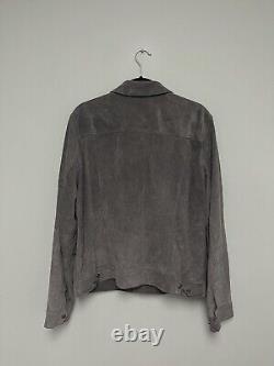 Todd Snyder Italian Suede Snap Dylan Jacket In Grey. Size Large