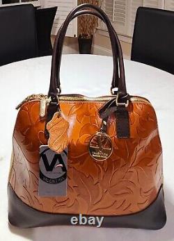 VALENTINA Leather Dome Tulip Satchel Cuoio Crossbody/shoulder, Italy, New with tag