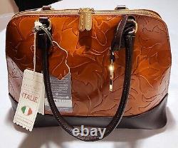 VALENTINA Leather Dome Tulip Satchel Cuoio Crossbody/shoulder, Italy, New with tag