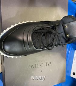 VALENTINO GARAVANI SNEAKER black Leather Sneakers TNA28YO size 39 1/2 withbox