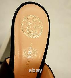 VERSACE LIMITED EDITION Cutout Leather ITALY Mules Sandals High Heel sz 9.5 New