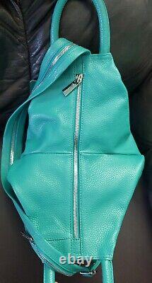Valentina Genuine Leather Backpack Teal Made in Italy, 13×10×4 in, NWT