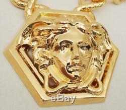 Versace Limited Edition Huge Gold plated Medusa Chain Necklace Box Perfect Gift