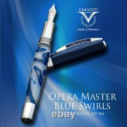 Visconti Opera Master Blue Swirl Fountain Pen Limited Edition New