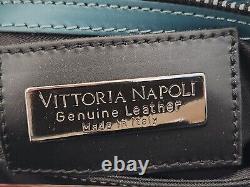 Vittoria Napoli Italian Designer Teal Croc Embossed Leather Satchel Bag? Nwt