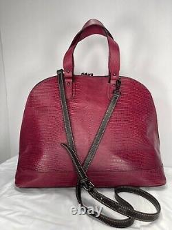 Vittoria Napoli Italy-today Nwt $299.00-msrp$425.00- Wine Leather Lizard Dome