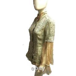 Woman clothing jacket elegant spring original luxury fashion tweed embroidered 2