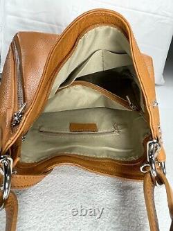 Women's bag-GIULIA MASSARI- FLORENCE ITALY-ONE OF A KIND-FULL GRAIN LEA TAN S/B