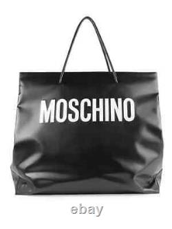 1470 $ Aw20 Moschino Couture Jeremy Scott Oversized Black Shopper Avec White Logo