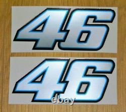 2 Autocollant Valentino Rossi 46- Vr46 Silver/blue Limited Edition Décalque 8 CM