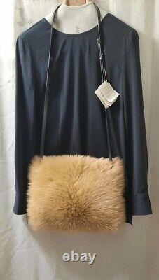 2795$ Brunello Cucinelli Womens Fur Crossbody Sac Fabriqué En Italie