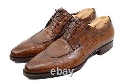 6000$ Santoni CROCODILE LIMITED EDITION Chaussures Oxford pour hommes UK 8F / US9 Marron