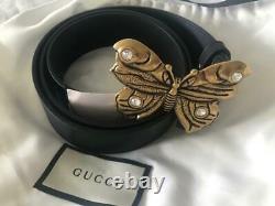 650 $ Tn-o Gucci Limited Edition Ceinture En Cuir Butterfly 100/40 Grand