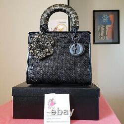 7 500 $ Lady Dior Noir Cuir Noir Piste Limitée Sac Moyen