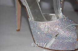 8? Les sandales à talons hauts en satin à édition limitée Silla Silver Crystal.