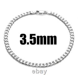 925 Argent Sterling Cuban Curb Lien Chaîne Bracelet-thick & Heavy Version