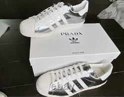 Adidas X Prada Superstar Métallique Argent Taille Us 9.5 Hommes Fx4546