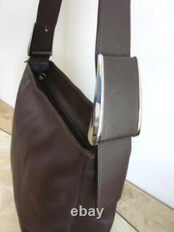 Arcadia Italy Brown Leather Seat Buckle Ltd. Édition Med. Purse À L'épaule Rt 395 $