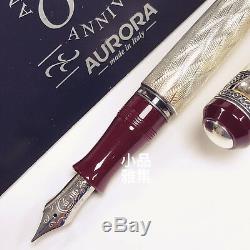 Aurora 80e Anniversaire Limited Edition 1919 Ag925 Sterling Silver Fountain Pen