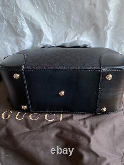 Authentique Gucci Black Diamante Leather 2 Ways Sac À Main