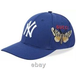 Authentique Gucci New York Yankees Royal Blue Baseball Cap 57-61cm Ltd Edition T.n.-o.